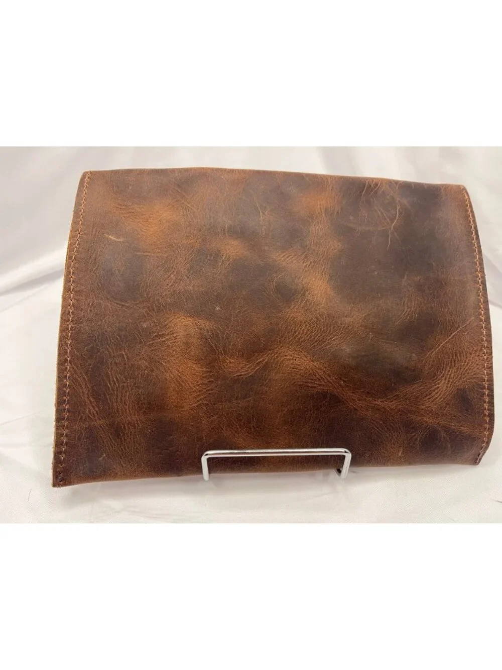 Hide & Drink Brown Full Grain Leather Envelope Clutch Handmade